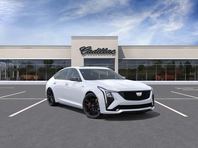 2026 Cadillac CT5-V Base in Summit White — front three-quarter view