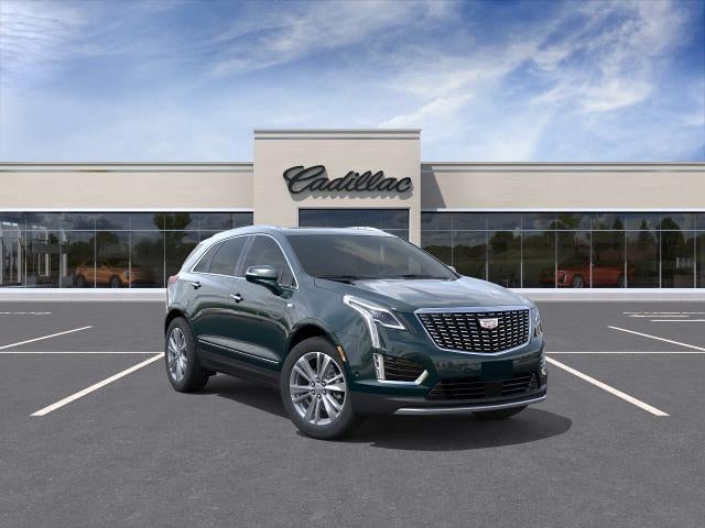 2026 Cadillac XT5 Premium Luxury in Emerald Lake Metallic — front three-quarter view